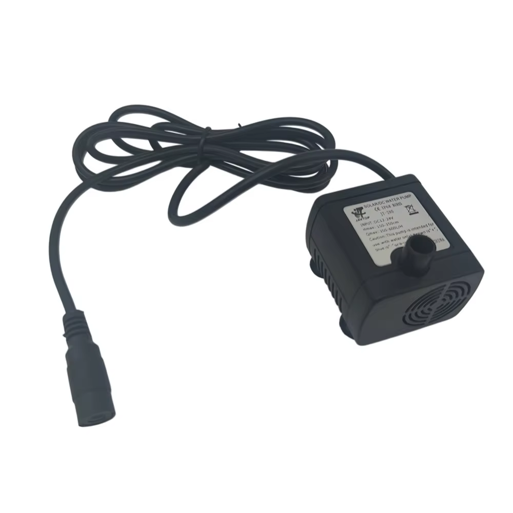 Pompe à eau submersible micro DC JT-280, moteur 12V 24V, débit max 200~650L/H