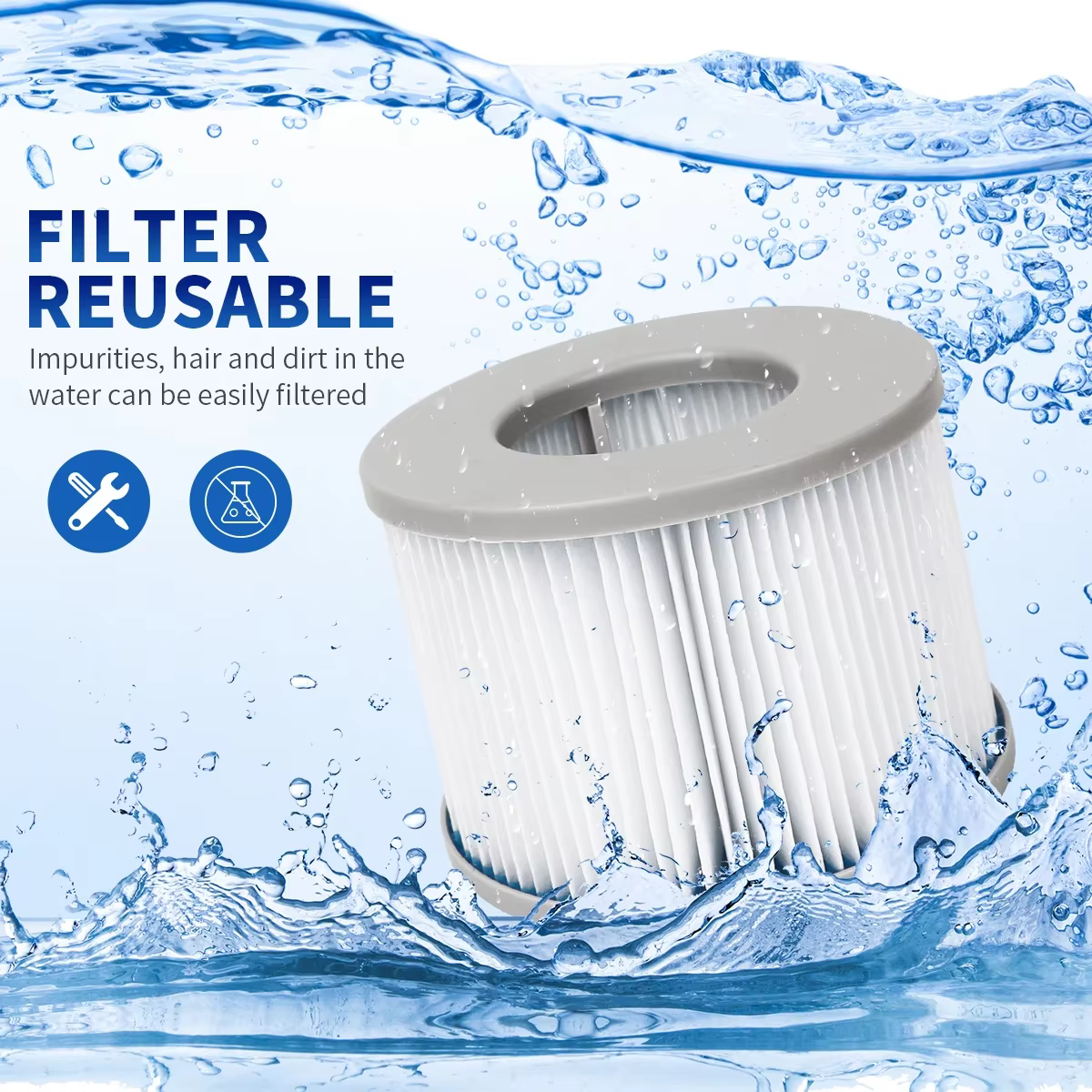 2-6 pièces pour MSPA baignoire à remous gonflable Spa bain filtre à eau cartouche pompe Kit de remplacement