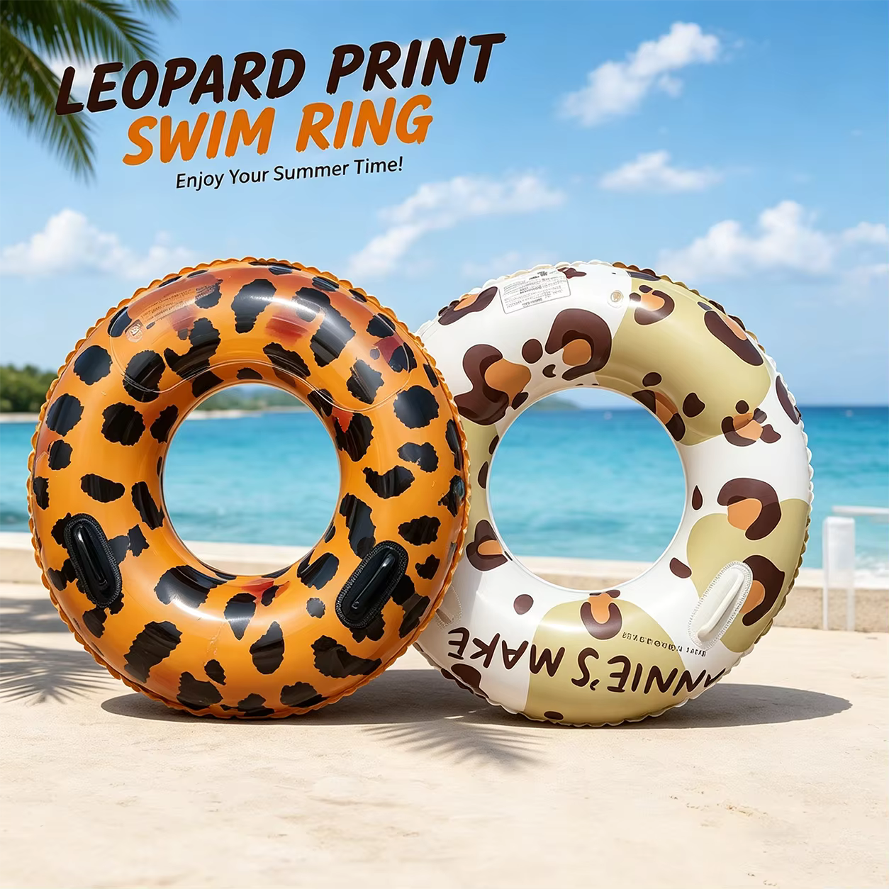 1 flotteur de piscine imprimé léopard
