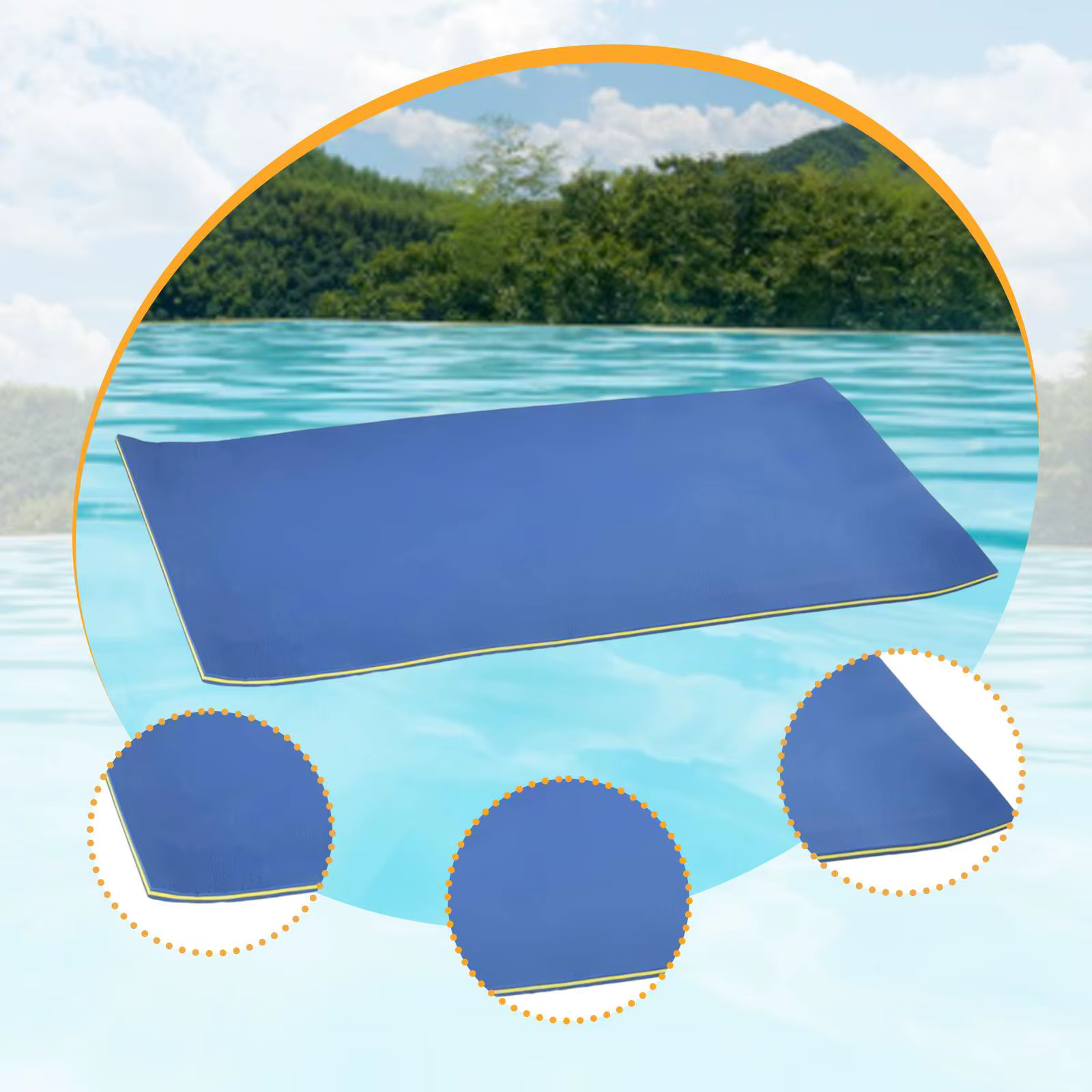 Tapis flottant résistant aux déchirures en mousse XPE léger pour piscine