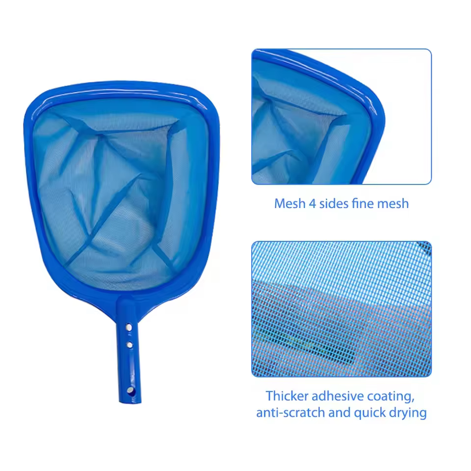 Swimming Pool Leaf Skimmer Fine Mesh Net 3 Section Telescopic Pole Deepwater Cleaner for Pond Leaves Debris Cleaning