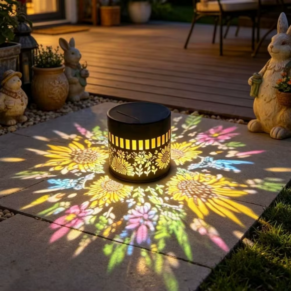 Lampe murale solaire LED colorée en forme de tournesol, étanche, pour clôture extérieure, jardin, table, pelouse, couloir, cour, décoration