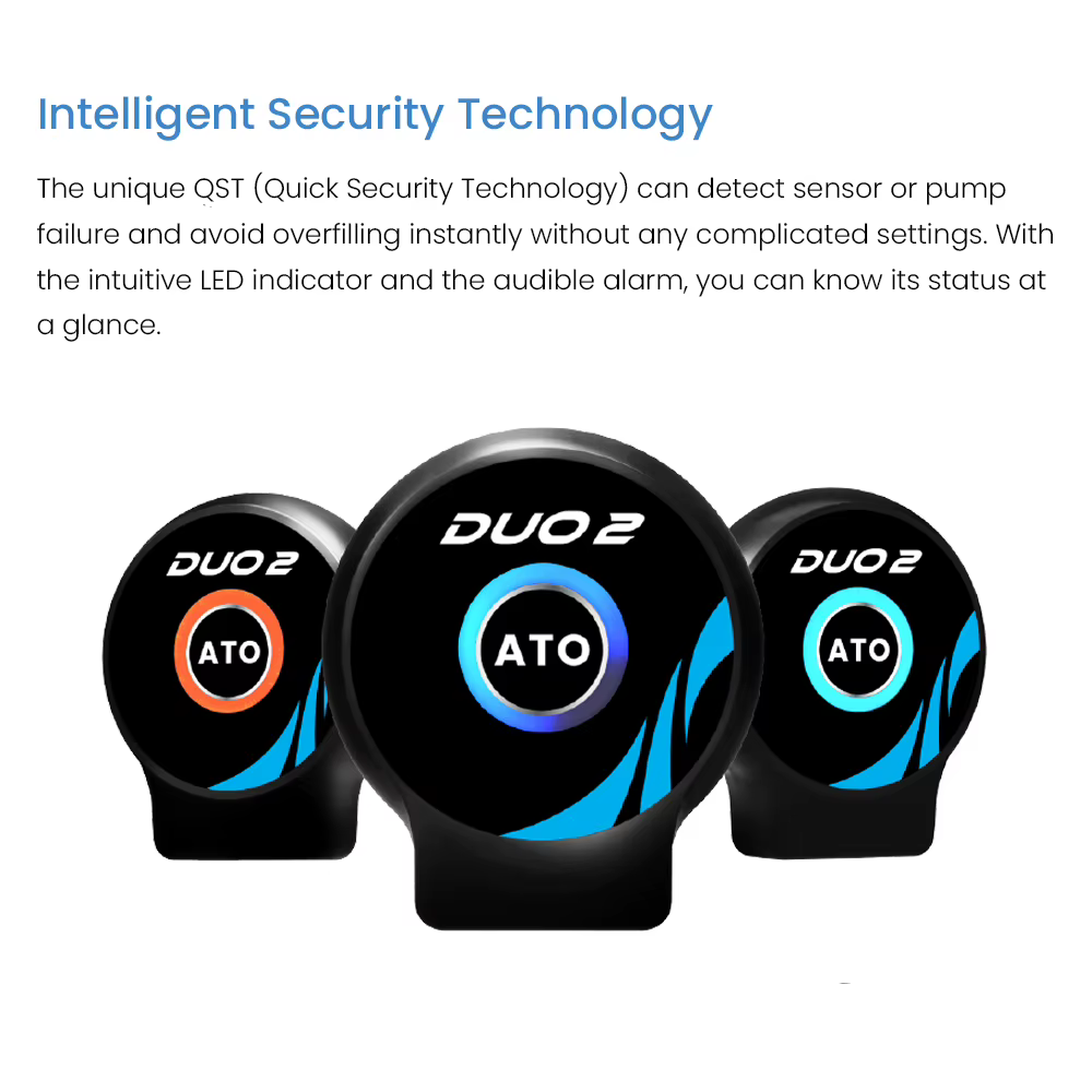 AUTOAQUA Smart ATO Duo G2 SATO-286P Système de remplissage automatique à double capteur optique Pompe silencieuse de sécurité QST pour aquarium de récif et d'eau douce