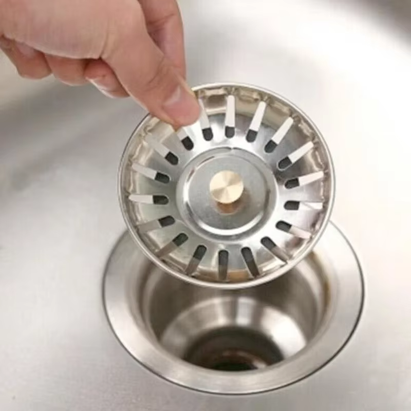 Bouchon attrape-cheveux pour baignoire et piscine en acier inoxydable