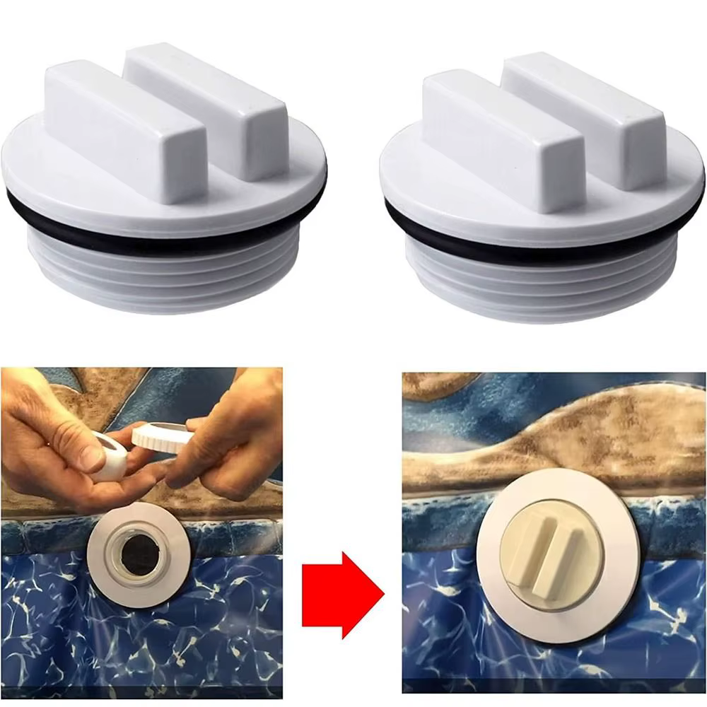 Bouchon de piscine universel en plastique blanc noir