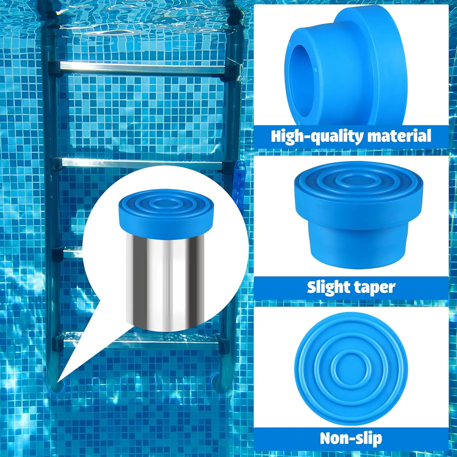 1/4 pièces Embouts en caoutchouc universels pour échelle de piscine enterrée