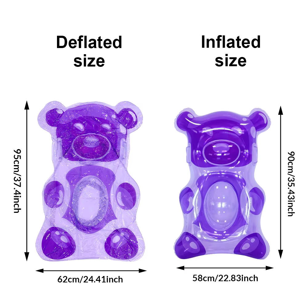 1 pièce Flotteur gonflable en forme d'ours gommeux pour enfants