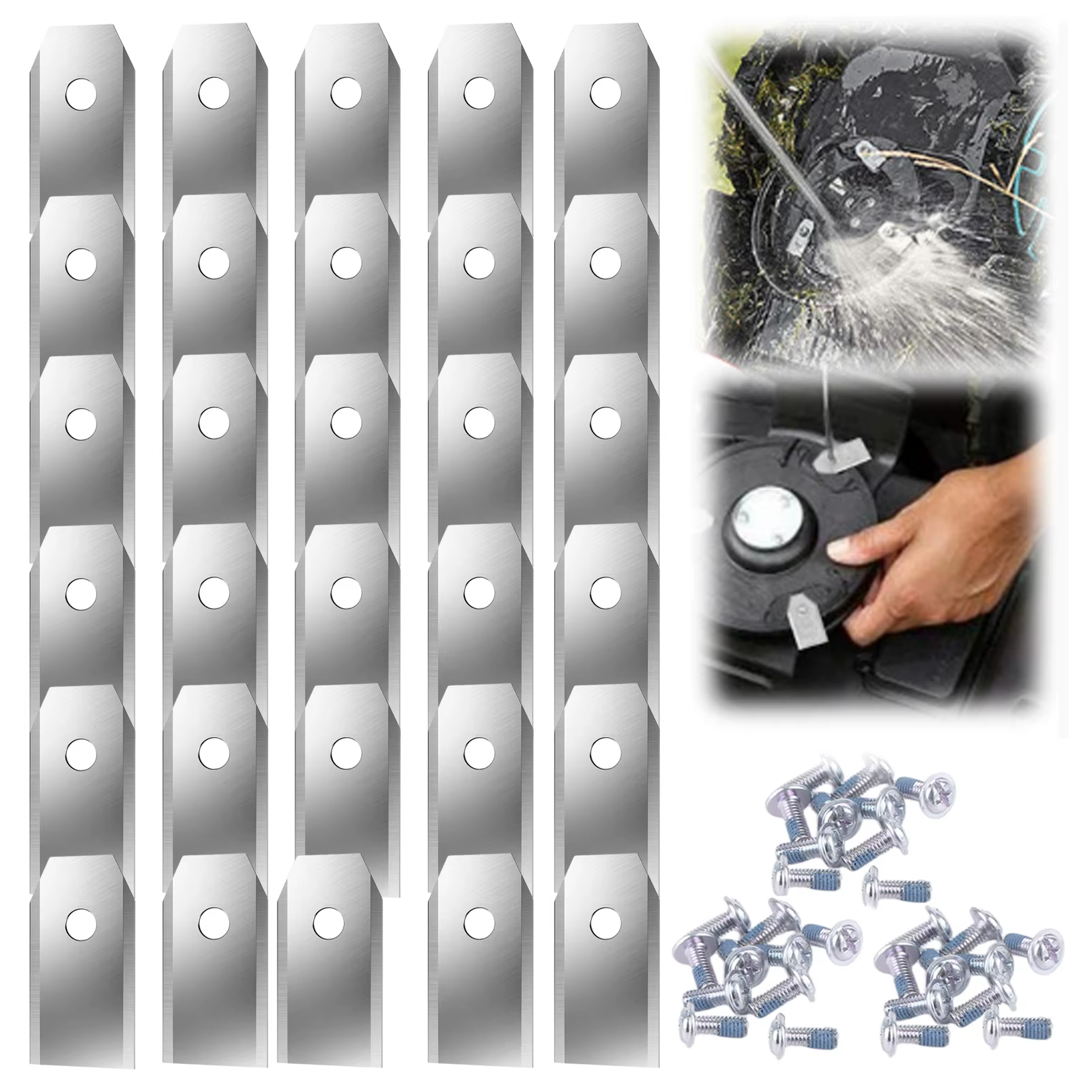 Lames de tondeuse à gazon robotisée Segway Navimow, 35x18x0.9MM, Kit de lames de tondeuse à gazon en acier inoxydable, accessoires de tondeuse à gazon, 30 pièces