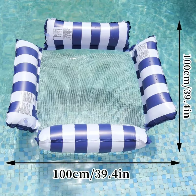 Hamac d'eau 123x120cm, fauteuil inclinable flottant gonflable pour piscine/plage