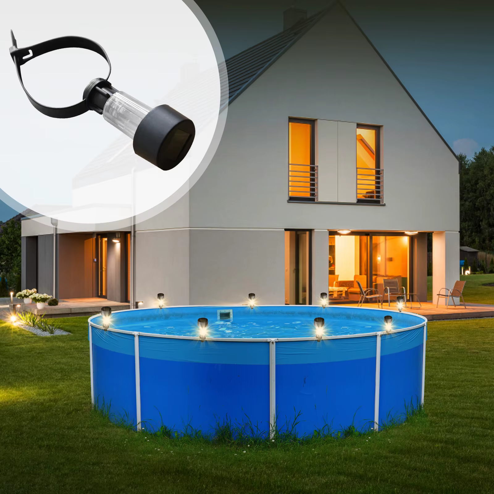 Cadre de lumière solaire pour piscine