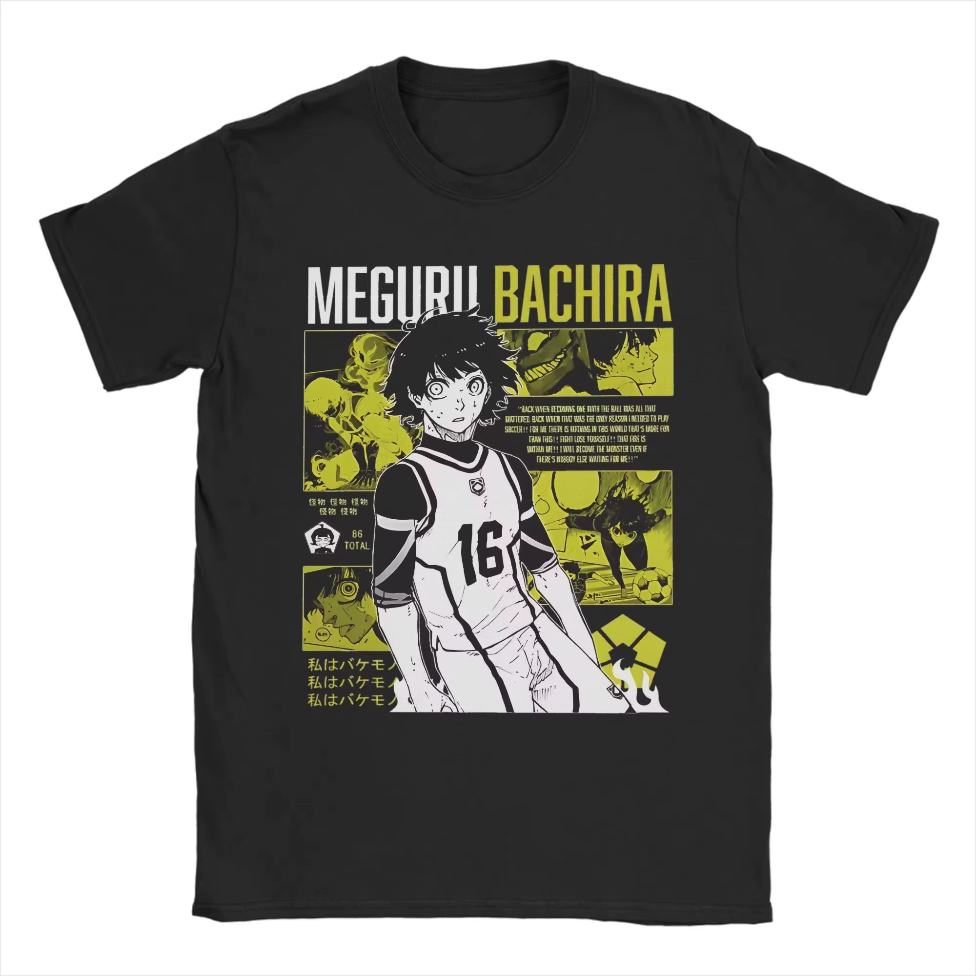 T-shirts pour hommes BACHIRA MEGURU BLUE LOCKs Manga en coton, vêtements vintage à manches courtes, col rond, idée cadeau