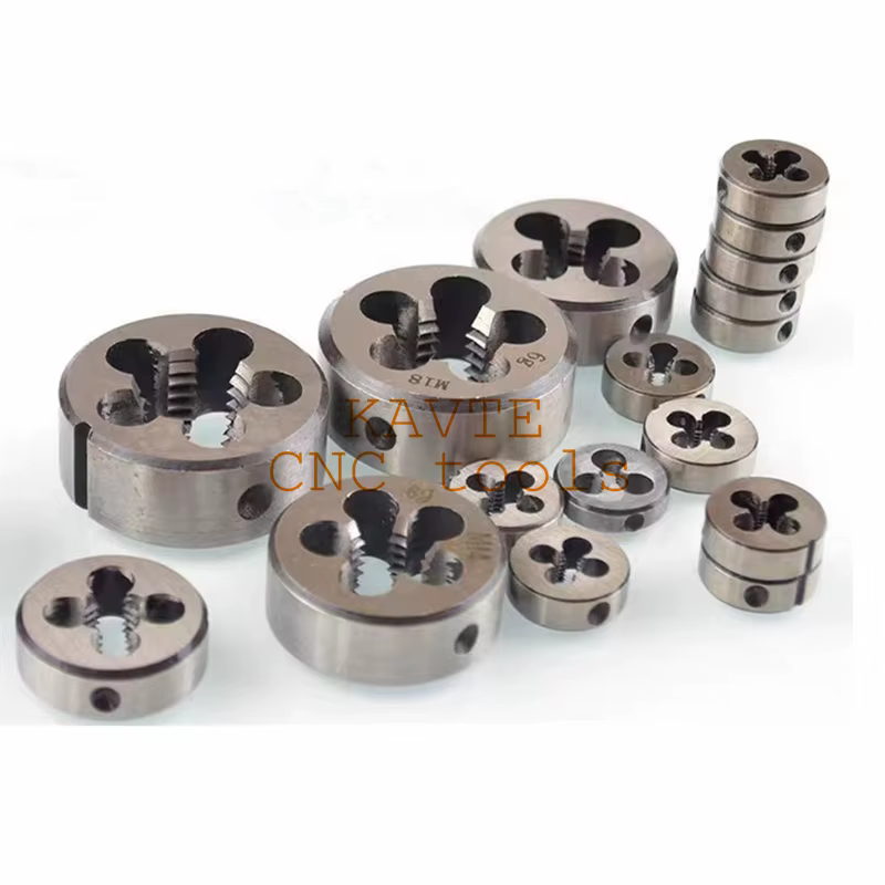Matrice ronde dure en acier allié, filetage métrique, main droite, M2 M2.5 M3 M4 M5 M6 M7 M8 M9 M10 M12 M14 M15 M16, 1 pièce