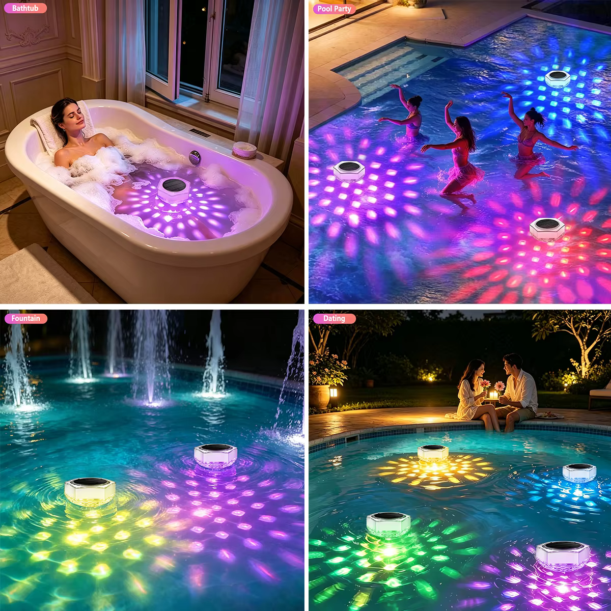 Lampes solaires flottantes pour piscine