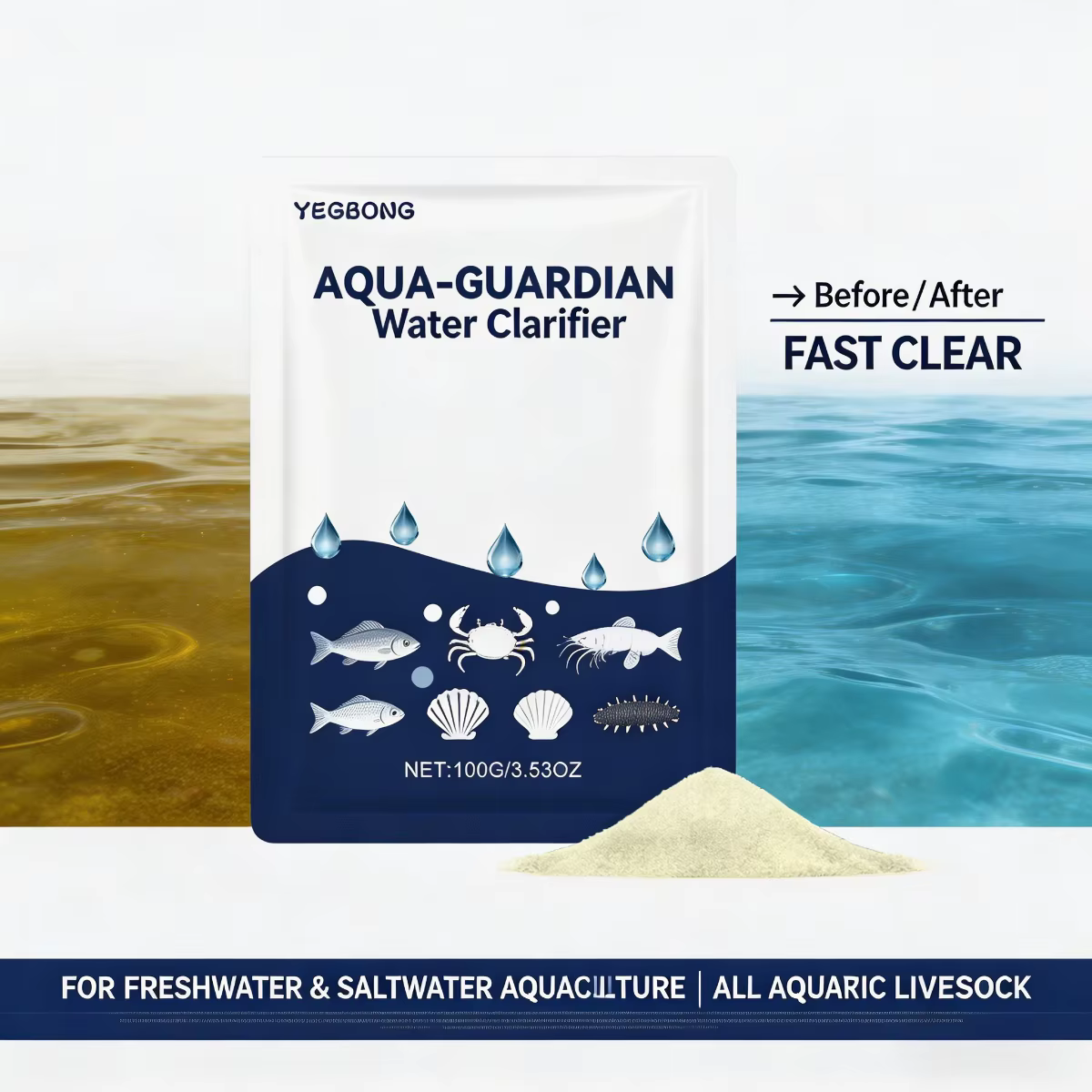 Poudre Clarifiante pour l'Eau : Purifie et Maintient l'Eau Claire