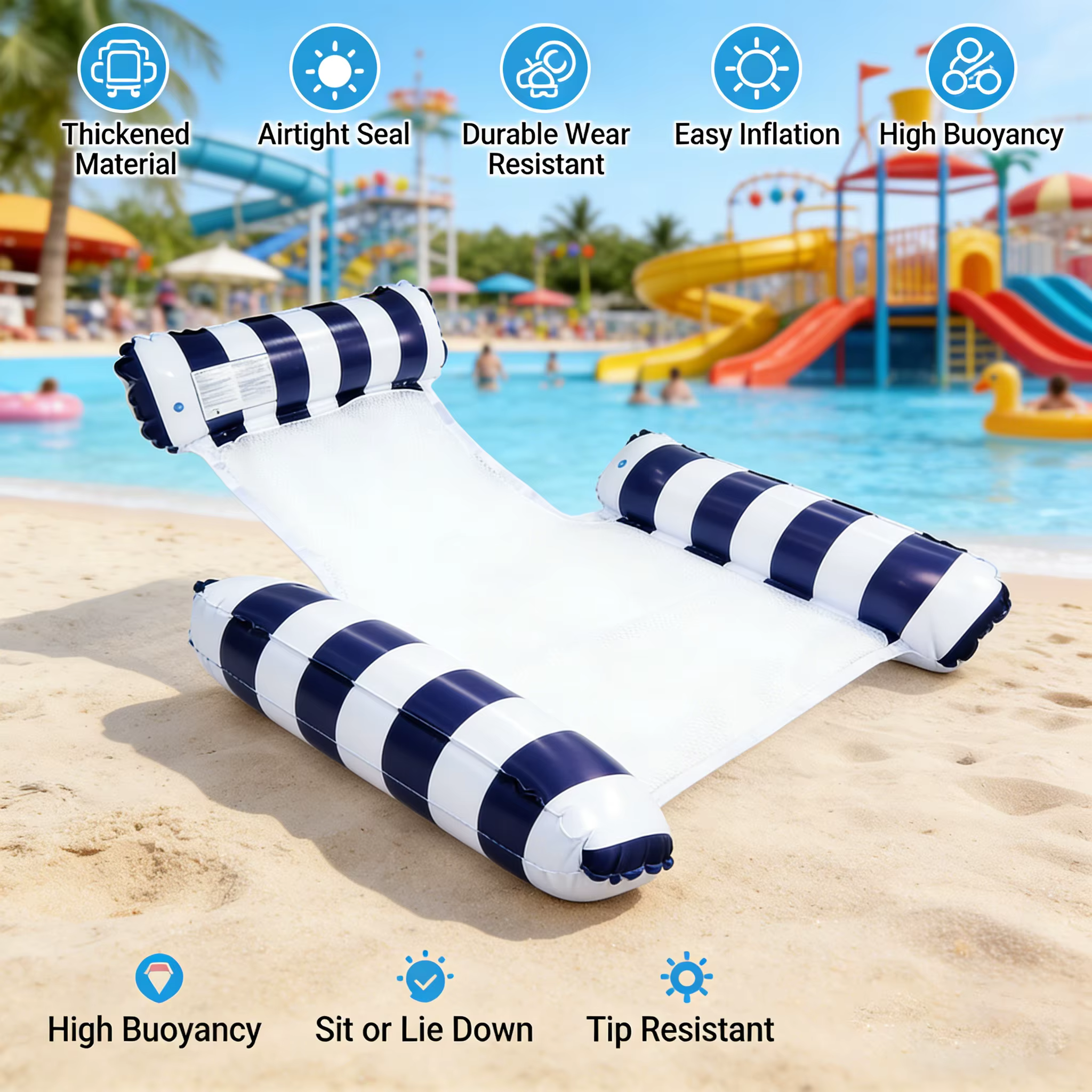 Hamac flottant gonflable 3 tubes pour piscine