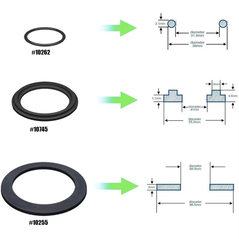 Lot de 6 joints en caoutchouc noirs (O-ring) 10745