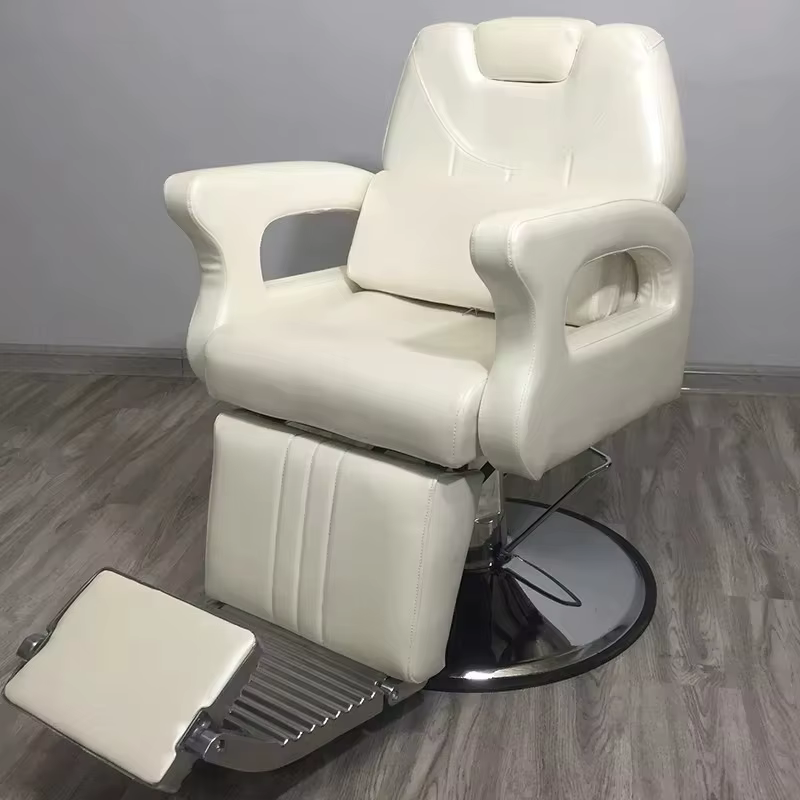 Chaise de barbier de luxe à la mode en acier inoxydable chaise de barbier classique multifonctionnelle Unique confortable Silla meubles de Salon de beauté