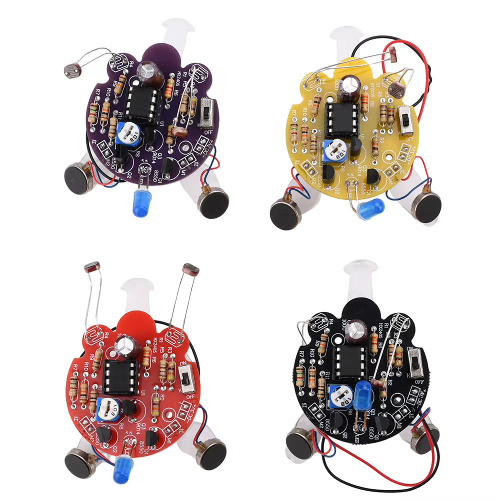 Robot luciole photosensible, bricolage, pièce adt, lampe respiratoire, mobile photosensible, pratique du soudage, outil d'entraînement