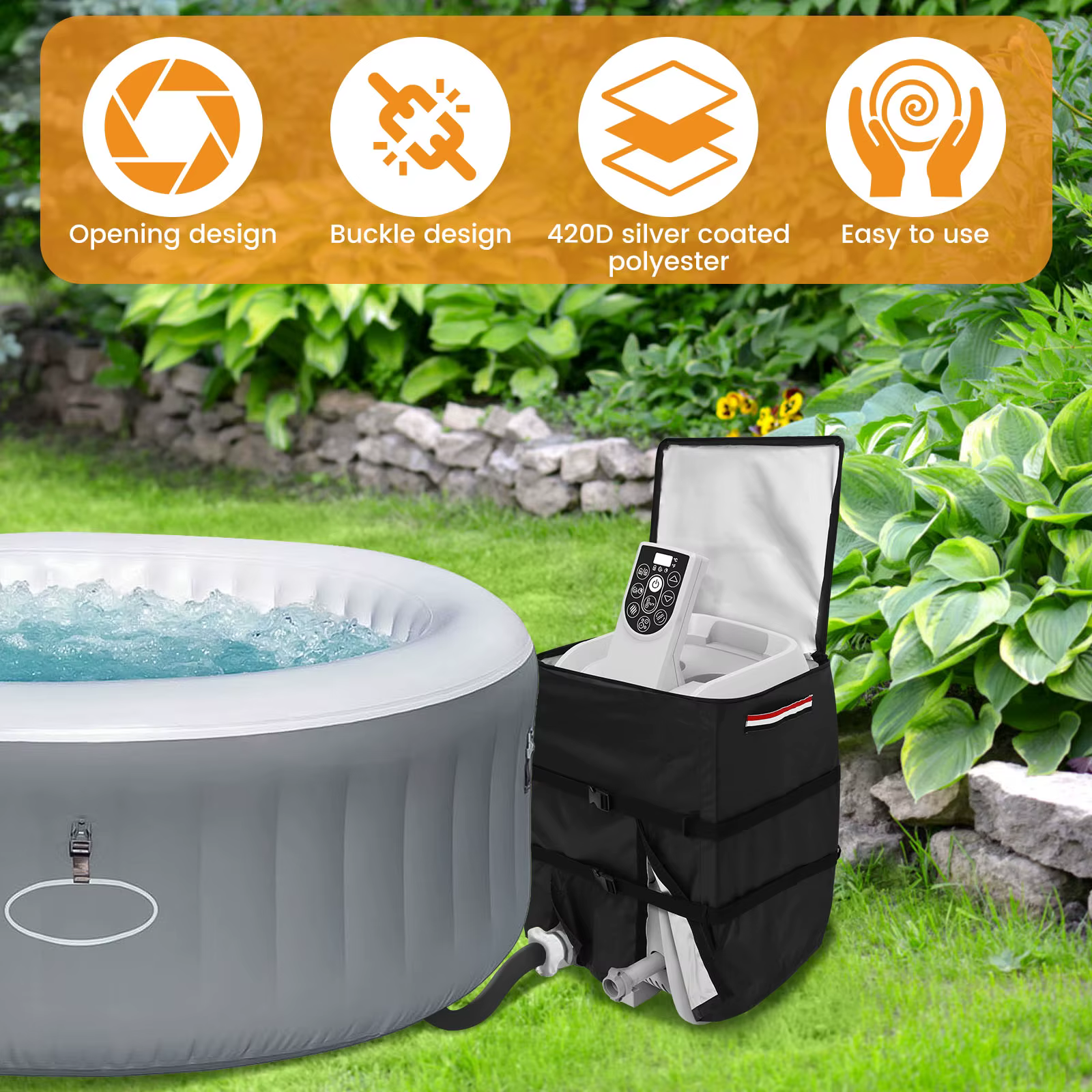 Couvercle de pompe de chauffe-eau gonflable universel pour spa