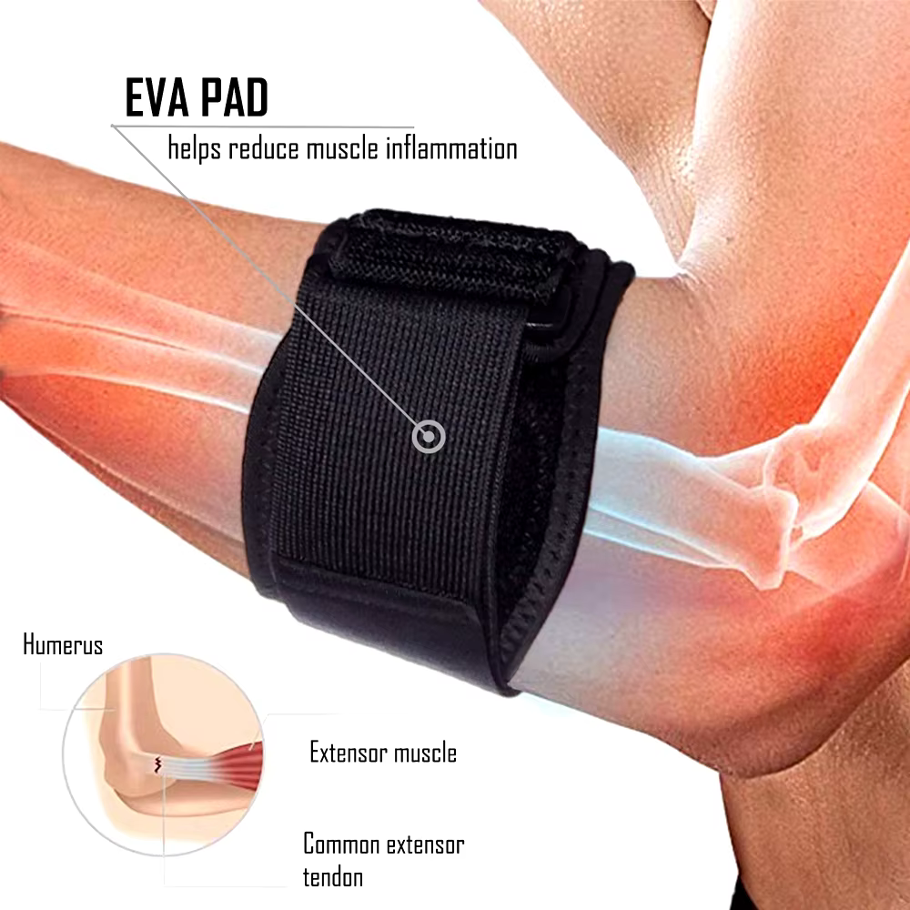 Attelle de coude de tennis pour soulager la tension de l'avant-bras, sangles de bras de soutien du coude, coussinet de compression, bandes de pression pour les fentes de tendinite