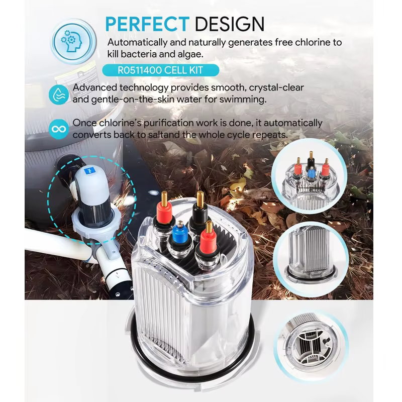 Électrode de cellule à sel R0511400 pour générateur de chlore électronique à sel Zodiac Jandy AquaPure Ei Series