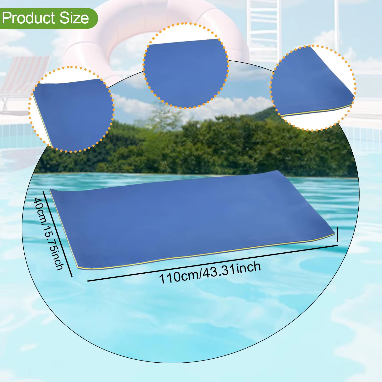 Tapis flottant résistant aux déchirures en mousse XPE léger pour piscine