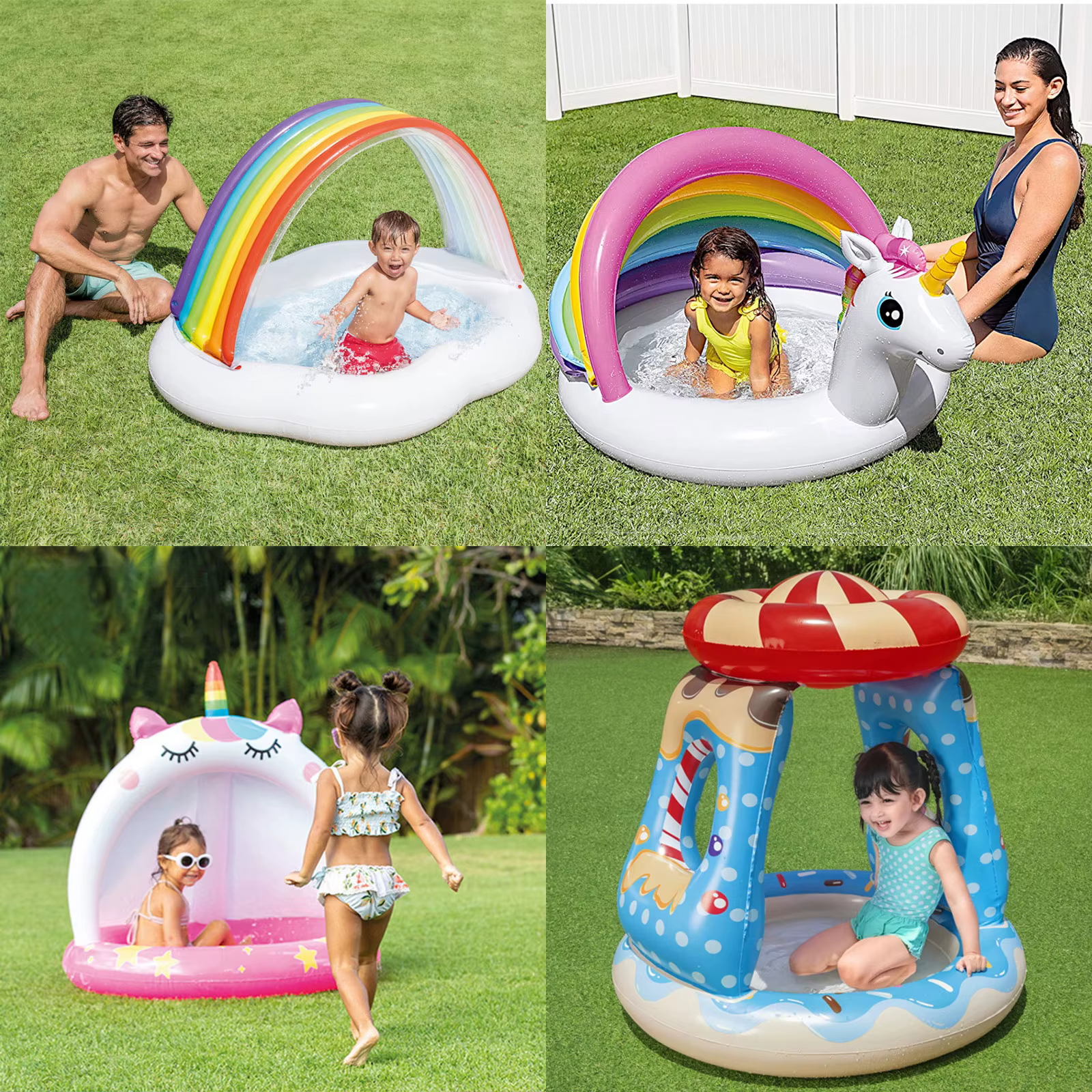 Piscine gonflable avec parasol pour enfants