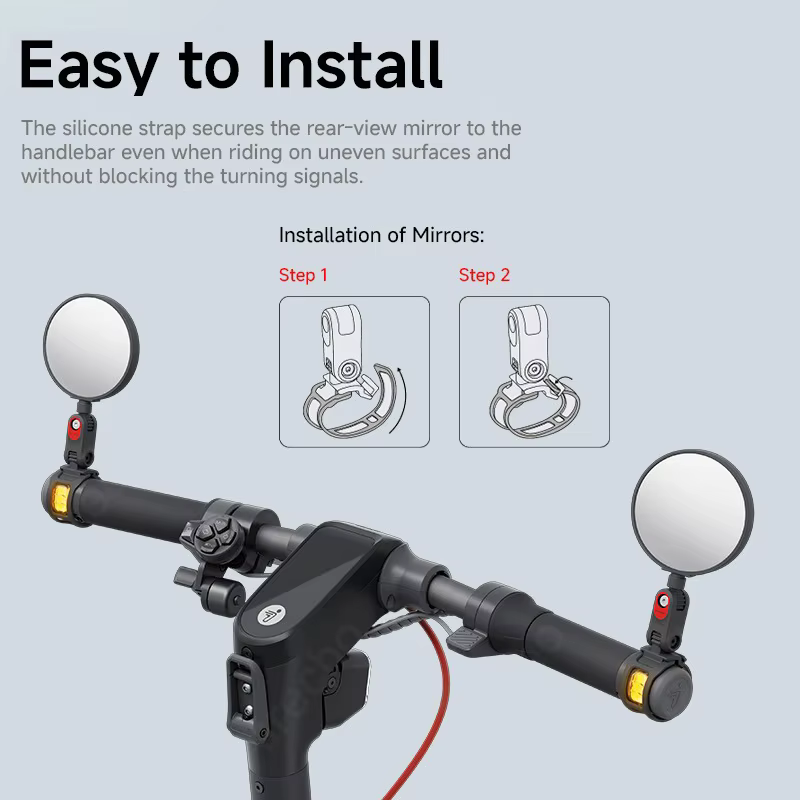 Rétroviseur d'origine pour Ninebot de Segway ZT3 Pro GT3 G3 G2 G30 F3 Pro E3 E2 Pro Scooter 360 °   Miroirs convexes rotatifs