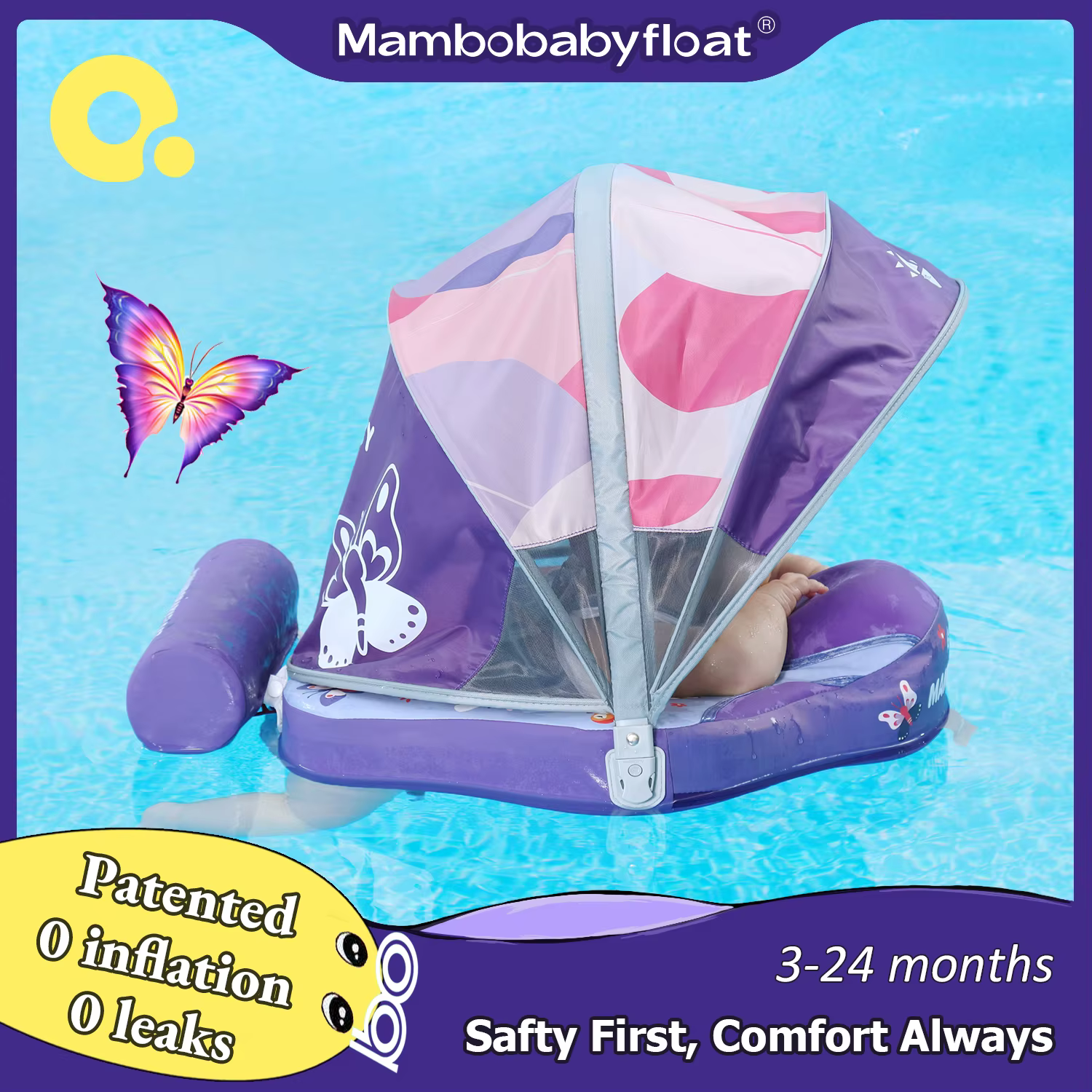 Mambobaby flotteur sans retournement Non gonflable bébé anneau de bain flotteurs d'eau entraîneur de natation infantile