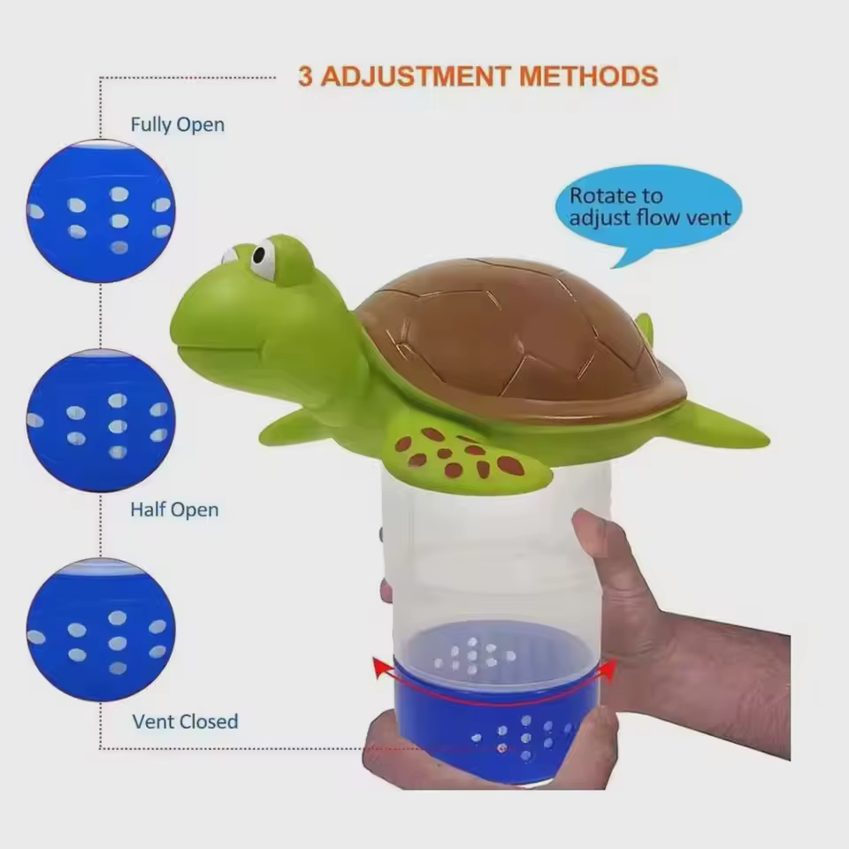 Distributeur de chlore flottant pour piscine (tortue verte)