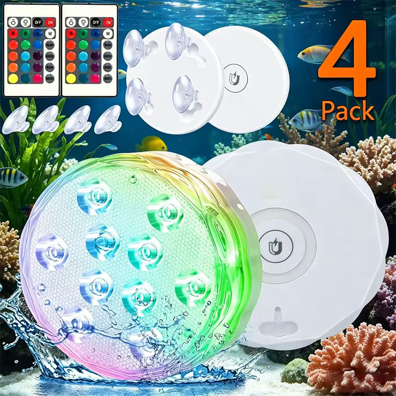 Lampe LED Submersible pour Piscine avec Télécommande