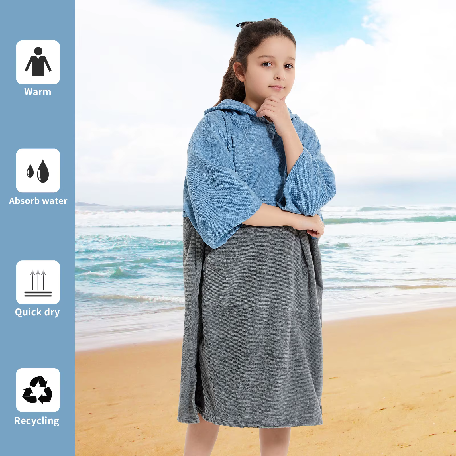 Robe à langer pour enfants: Poncho de surf absorbant à séchage rapide