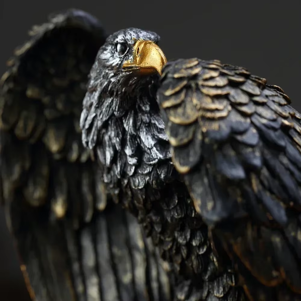 Statue d'aigle en résine, décoration de maison, Statue de bureau, symbole de pouvoir de la liberté de la richesse, cadeau de vacances d'anniversaire