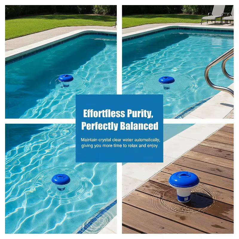 Distributeur de chlore flottant pour piscine de 5 pouces avec aérations réglables et couvercle anti-fuite pour piscines