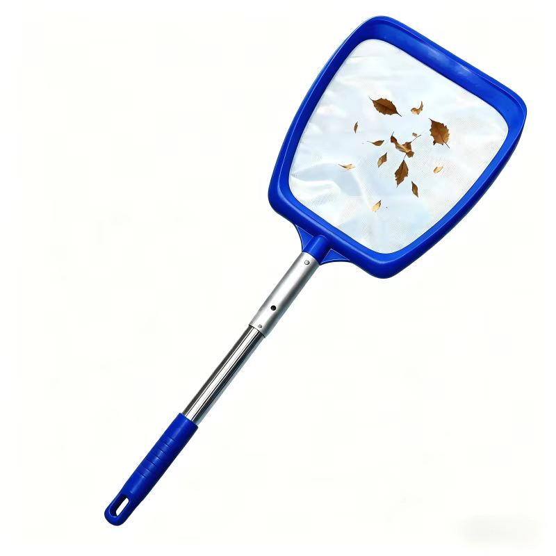 Épuisette de nettoyage de piscine en nylon dense avec manche en aluminium pour ramasser les feuilles