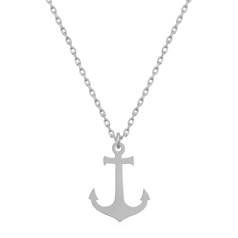 Collier en acier inoxydable pour femmes et hommes, style Hip Hop Punk, pendentif géométrique ancre de mer, ras du cou, Bijoux minimaliste, cadeaux de fête