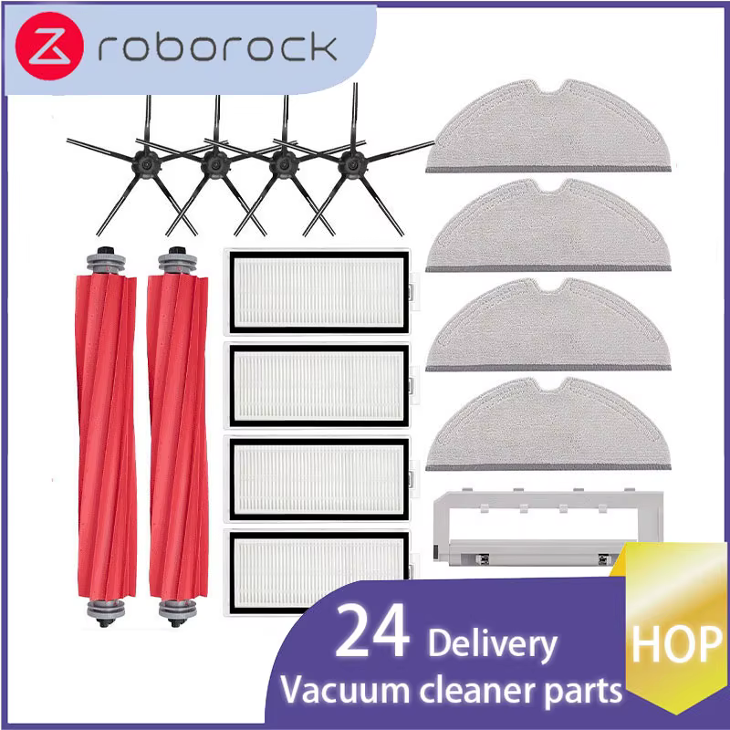 Roborock Q7 / Q7+ / Q7 Max+ Brosse à rouleau pour aspirateur robot, filtre Hepa, brosse latérale, chiffon de vadrouille