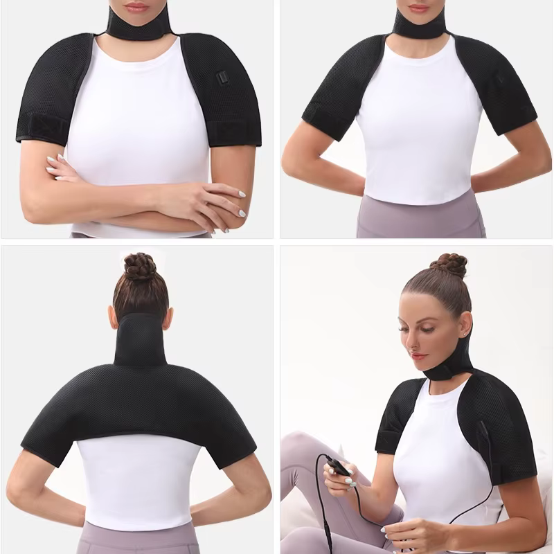 Masseur chauffant pour les épaules et le dos, 3 fonctions de massage et de chauffage, convient aux épaules, au cou, au dos, soulage les douleurs cervicales, les tensions musculaires