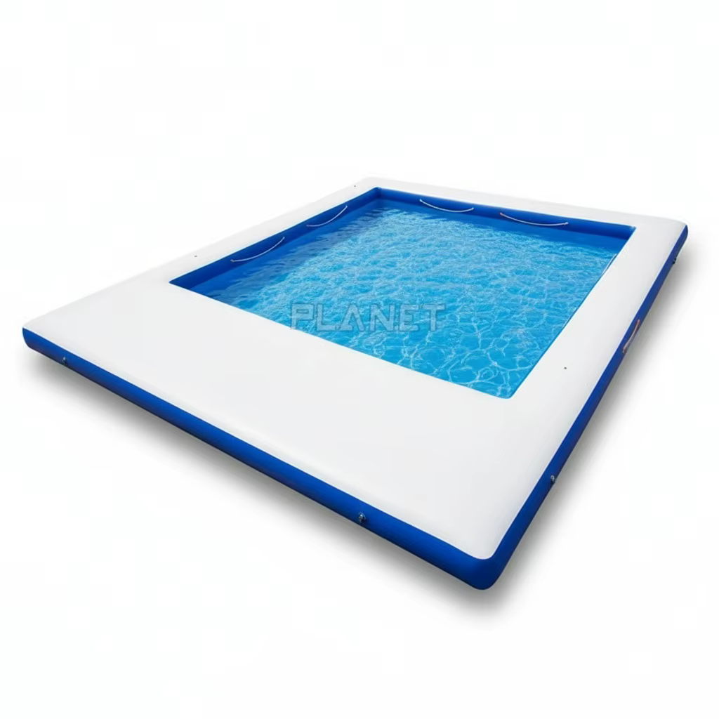 Piscine gonflable pour la mer, piscine flottante en PVC de 0,9 mm, piscine anti-méduse avec filet de protection, adaptée aux yachts
