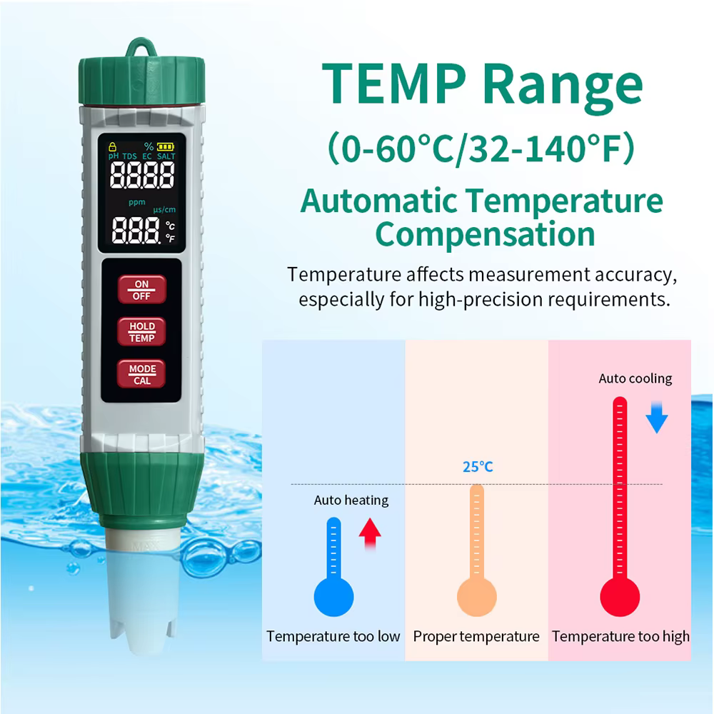 Testeur numérique de PH 5 en 1