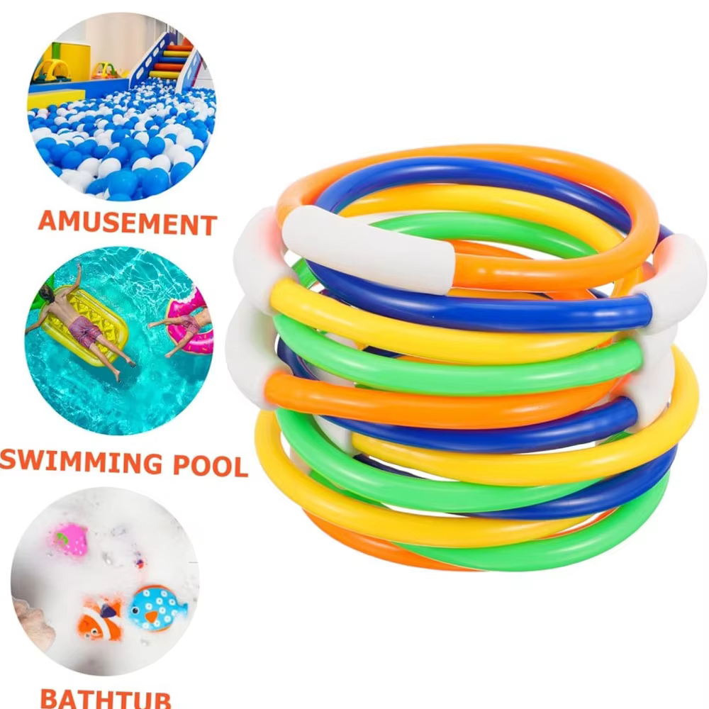 Anneaux de plongée colorés en 4 pièces pour les jeux de piscine pour enfants - jouets aquatiques facilement