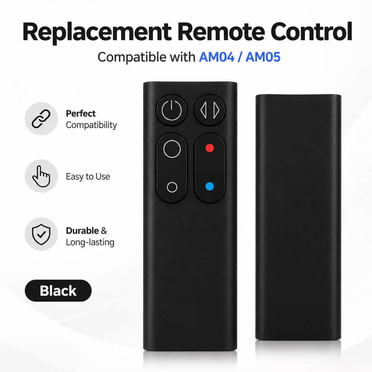 Télécommande de remplacement AM04 AM05 pour ventilateur chauffant Dyson, modèles AM04 AM05 (noir)
