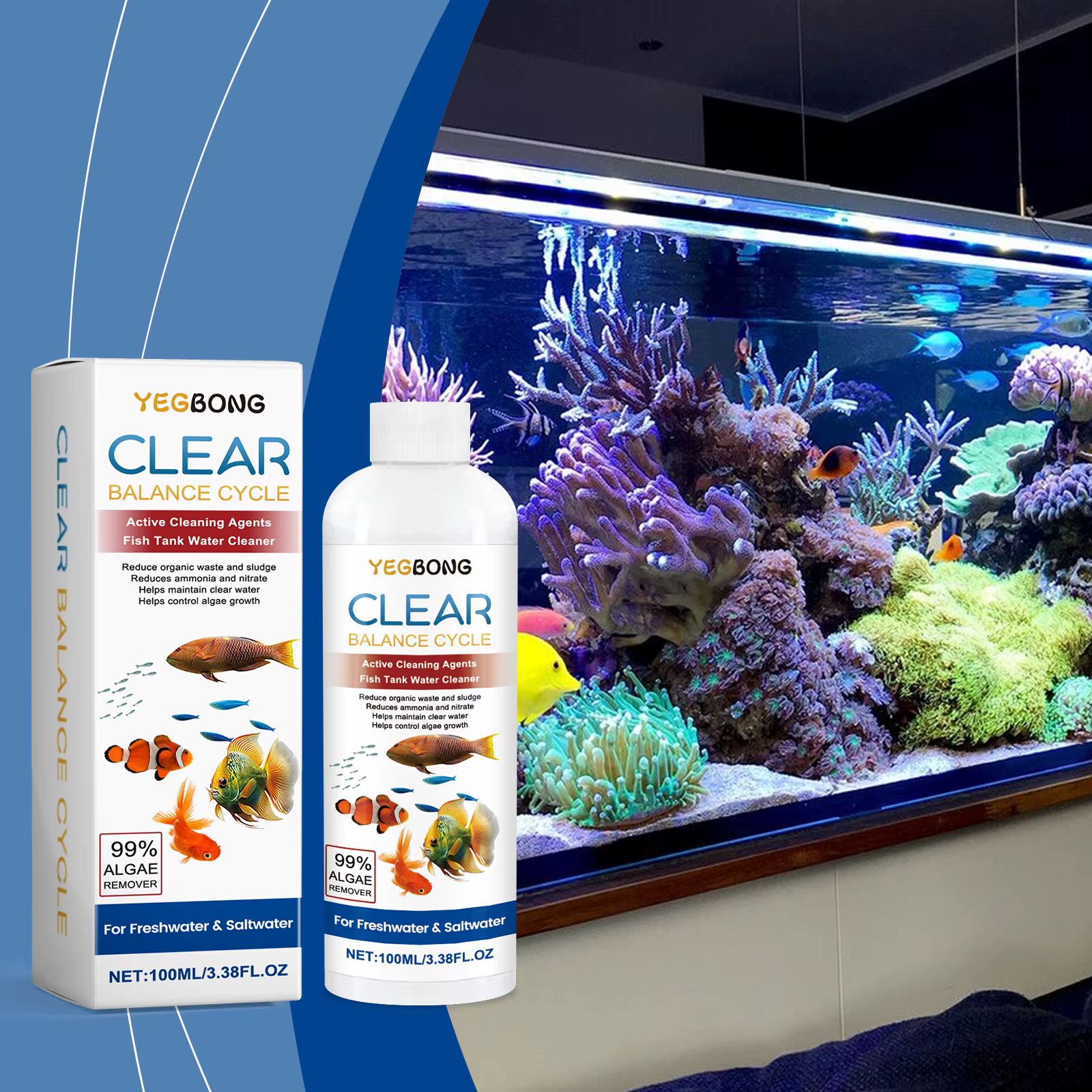 Dissolvant d'algues pour aquarium
