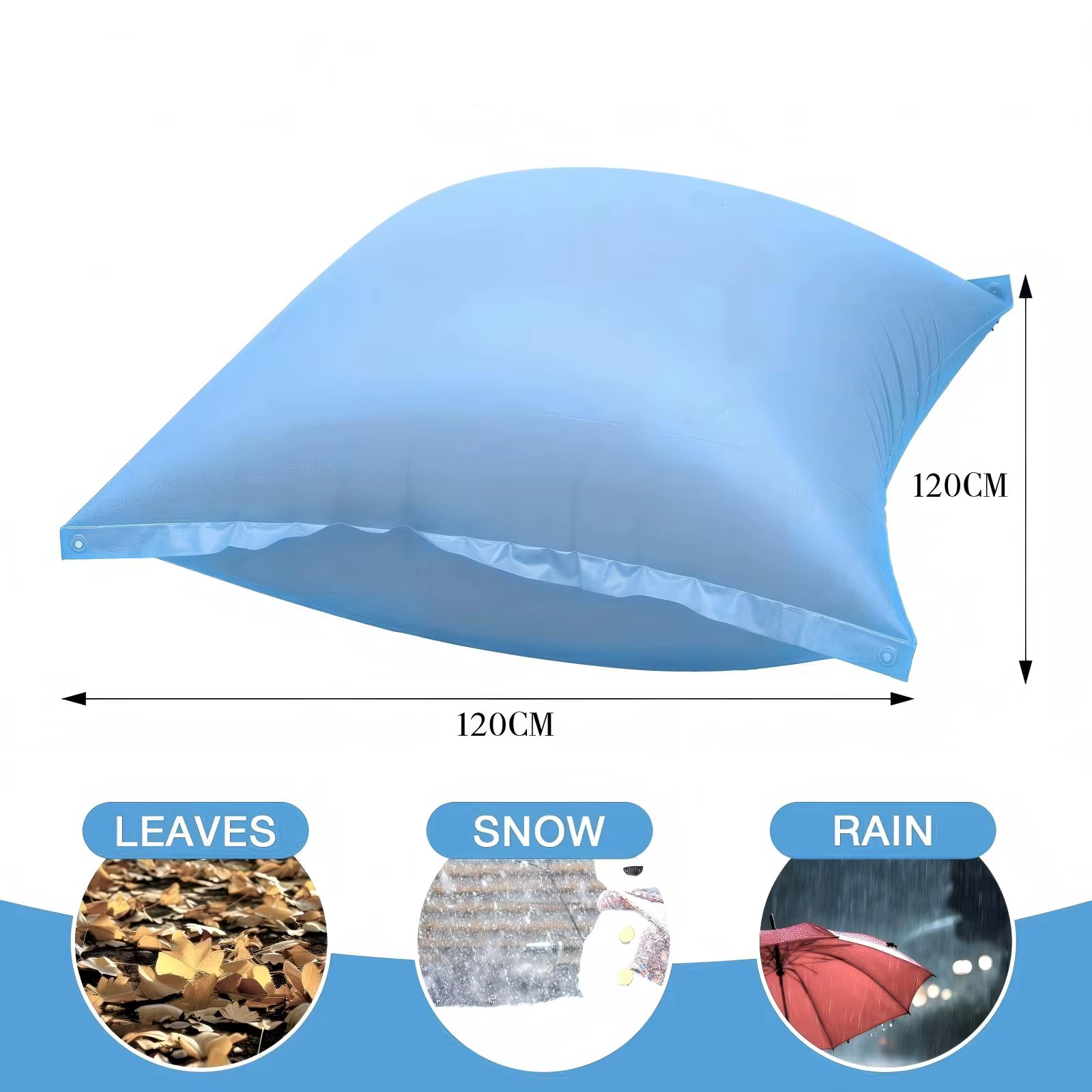 Kit de hiverisation pour piscine gonflable avec coussin de protection résistant au froid et corde de fixation 2*3M