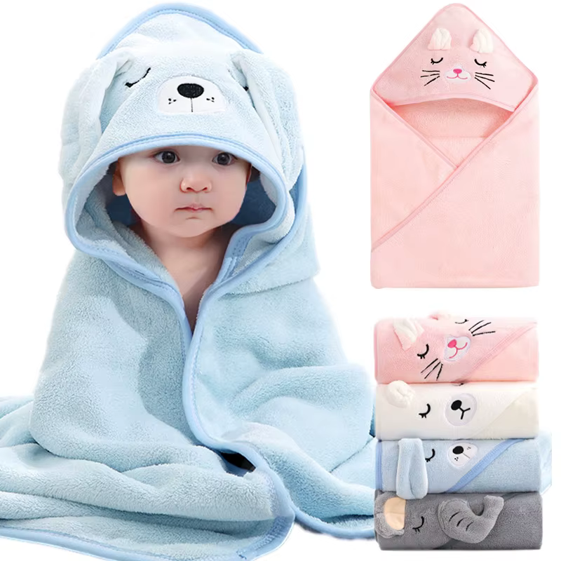 Serviettes de bain pour bébé en forme d'animaux de dessin animé