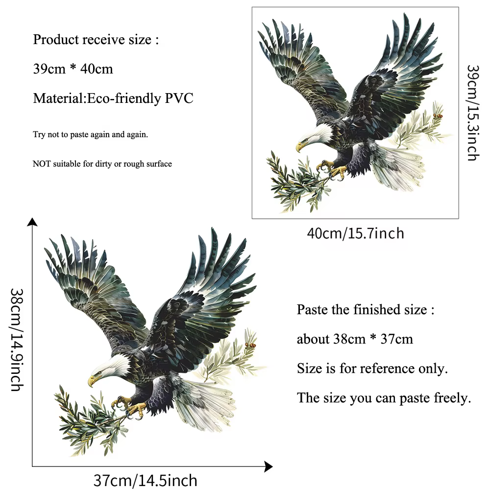 Autocollant mural aigle en aérographe pour salon, décoration murale de fond de canapé, décoration de chambre à coucher, autocollants animaux auto-adhésifs