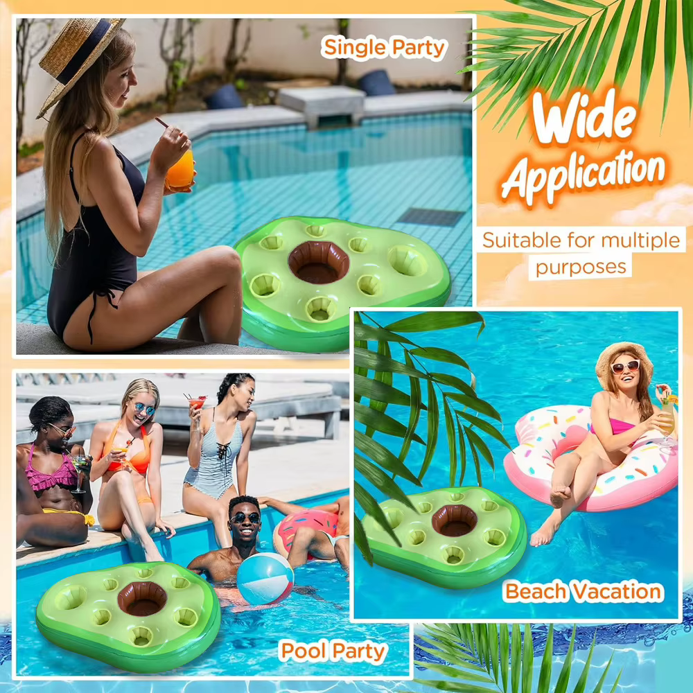 Porte-boissons flottant gonflable pour flotteur de piscine