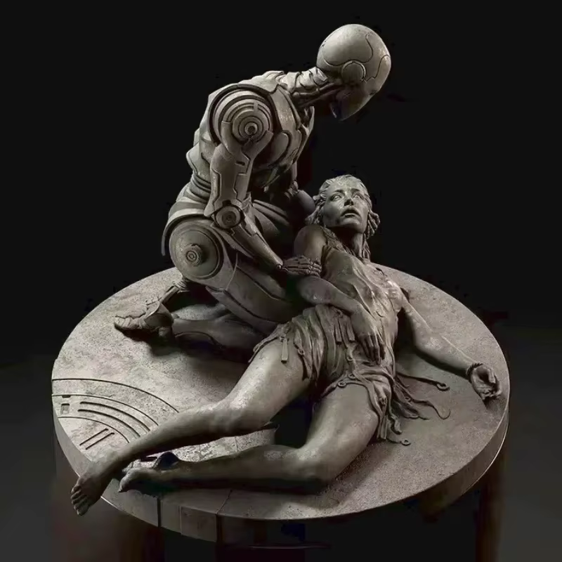 Kit de modèle de figurine en résine assemblé, statue l'inventaire de robot et de femme, non assemblée et non peinte, échelle 1/24, livraison gratuite