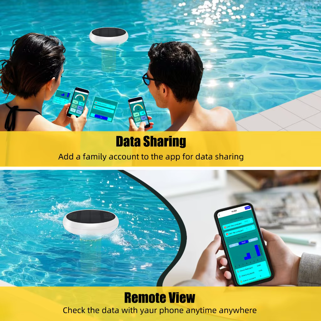 Testeur de qualité de l'eau solaire Tuya Zigbee 7 en 1 pour piscine : PH
