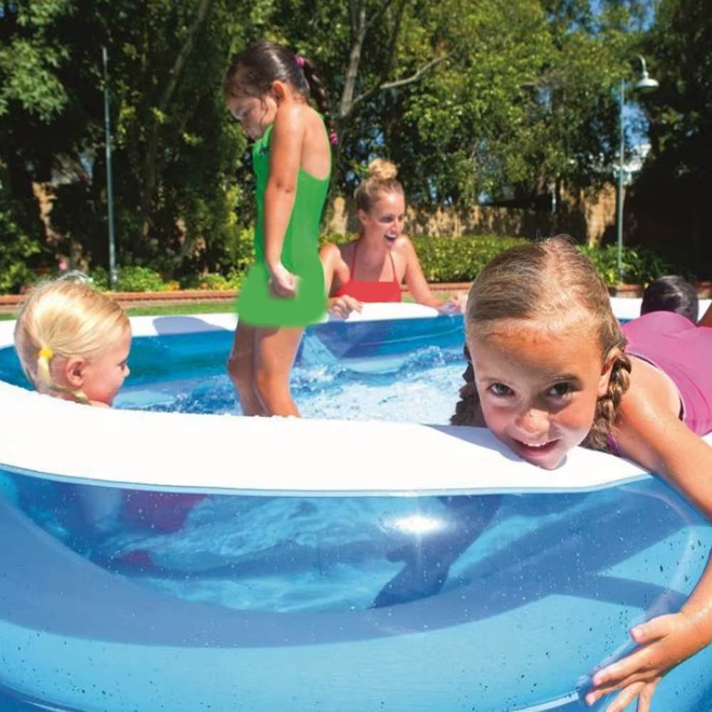 Grande piscine gonflable d'été pour enfants, jouet d'extérieur rectangulaire en PVC, pour la famille, pour bébé, 2/2 m